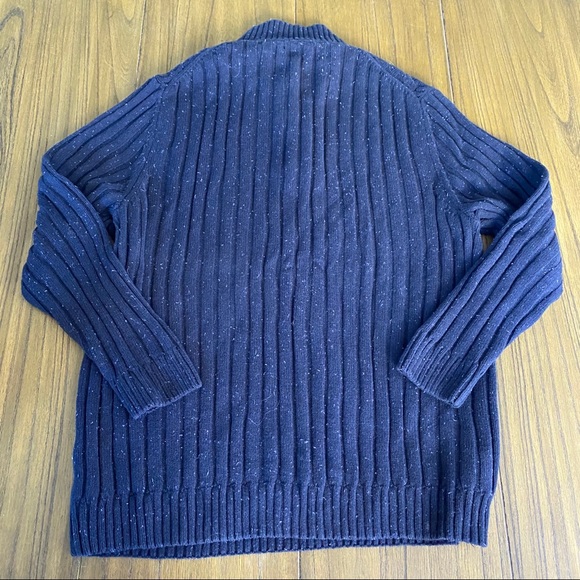 Tasso Elba men’s cable knit button navy sweater 💰💰 - Picture 6 of 9